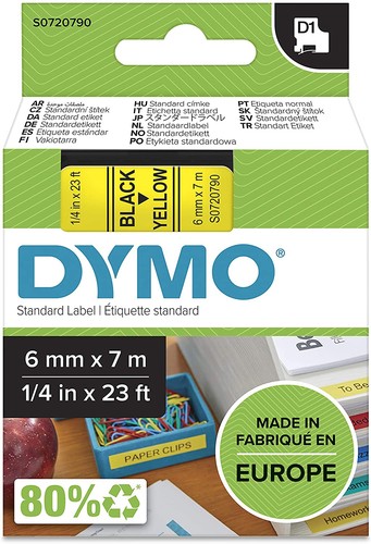 Dymo ruban 7 m noir - mm,