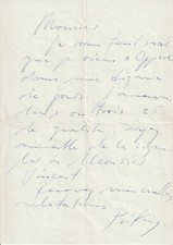 Autographe Franz Priking Peintre et Lithographe avec son enveloppe 