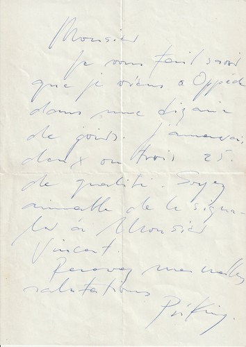 Autographe franz priking - franz,