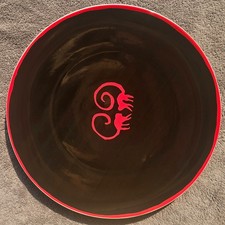 porcelaine de limoges bernardaud noir rouge et liserai blanc diam 36