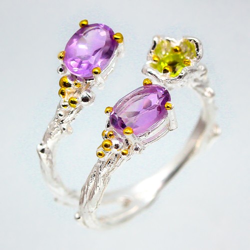 Bague argent péridot - argent,