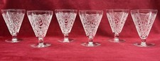 SAINT LOUIS ASTRID WATER CRYSTAL GLASSES VERRES A EAU VIN CRISTAL GRAVÉ ART DECO