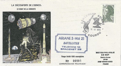 Lancement ariane 1988 la - ariane,