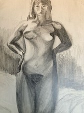 Beau Dessin Crayon Femme Nu