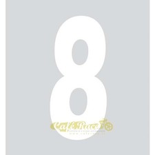 Numéro 8 Blanc Tableau Porte-Nombre Carénage cafe racer Traqueur scrambler