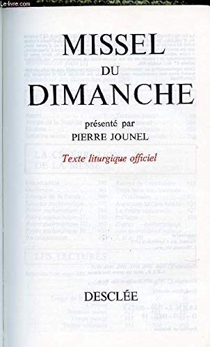 Missel dimanche texte - missel, du