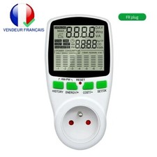 Compteur de consommation Electrique Wattmètre Prise FR Analyseur Énergie