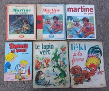6 anciens livres pour enfants Martine, Dennis, lapin vert, teki, old french book