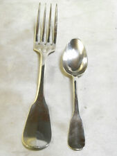 CHRISTOFLE ANCIEN COUVERTS CUILLERE FOURCHETTE METAL ARGENTE MODELE UNI PLAT