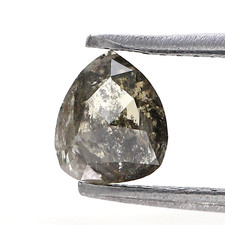 1+Tcw Diamant En Forme De Poire Diamant Naturel Poli Sel Et Poivre