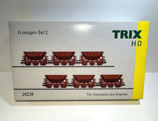 TRIX 24238 - 6 wagons minerais à trois essieux des Chemins de fer suédois SJ HO