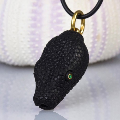 Serpent pendentif tête noir - serpent,
