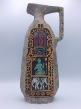 Bouteille à liqueur Garnier en céramique émaillée à décor Indien XXème