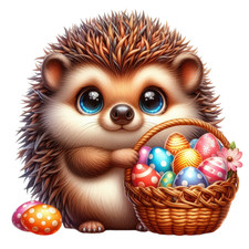 Autocollant mural autocollant hérisson de Pâques doux autocollant mural 18...