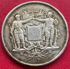 MÉDAILLE DE TIR ARGENT SIGNÉ A DESSAIDE 36,40 gr