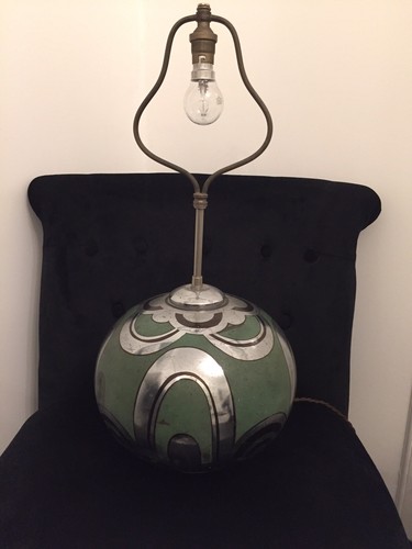 Lampe dinanderie art déco - lampe,
