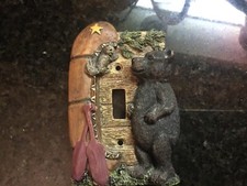 RESIN SWITCH PLATE Bear Canoe