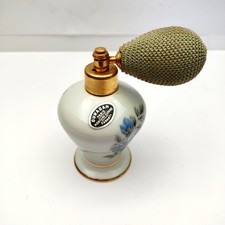 VAPORISATEUR DE PARFUM EN PORCELAINE DE LIMOGES OURAGAN BOUQUET FLEURS BLEUES