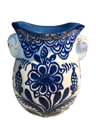 Ancien vase blanc décor - ancien,