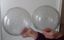 Superbe Boule en Verre Soufflé pour Lampe, Lustre - Effet Bullé, Piqueté de Noir