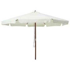 Parasol avec mât en bois 330 cm blanc sable Helloshop26 02_0008120