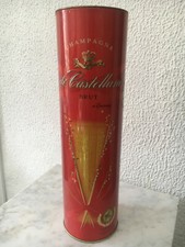 BOITE PUB METAL CHAMPAGNE DE CASTELLANE EPERNAY BOUTEILLE ROUGE ET DORE 2000