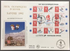 Grande enveloppe 1er jour bloc JO Albertville 1992