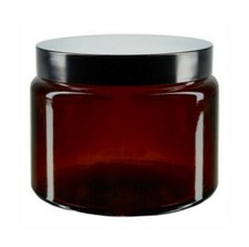 3 pots en verre ambré avec