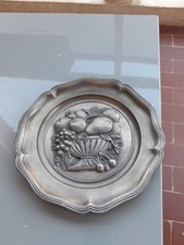 ASSIETTE EN ÉTAIN 97% COUPE AUX FRUITS DIAMÈTRE 22,5 CM