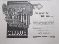 10/1945 PUB BLACKBURN AIRCRAFT CIRRUS MINOR MAJOR ENGINE MOTEUR ORIGINAL AD
