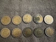 10 Pièces De 2 Euros Très Rares ✨ Pour Collection,  Personnalités FR & EU🏅