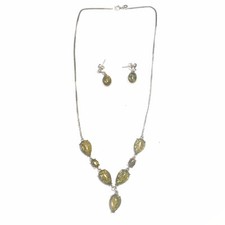 Parure argent massif ambre