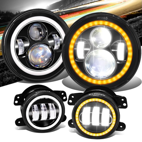 White amber halo led - white,