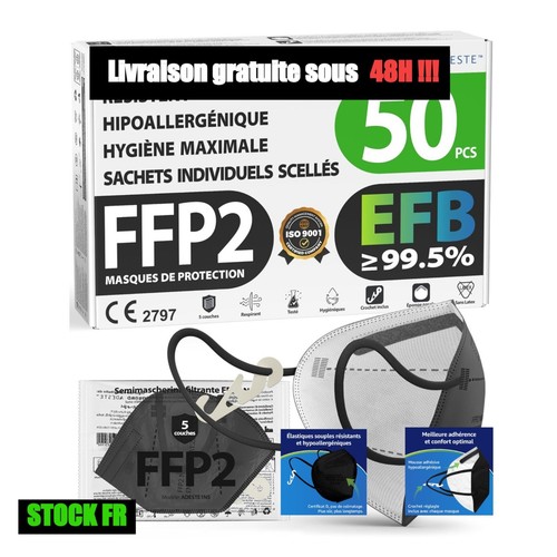 Masques ffp2 noirs polonord - 50,