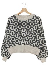 ONLY Pull court Dames Pull T EU 34 noir-blanc cassé style décontracté