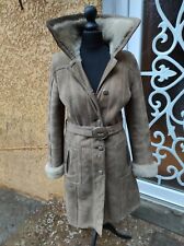  Superbe Manteau long Peau Lainee/Mouton retourné beige T 36