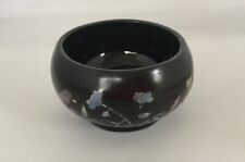 COUPELLE EN BOIS LAQUE/ DECOR FLORAL INCRUSTATIONS DE NACRE/ XX SIECLE