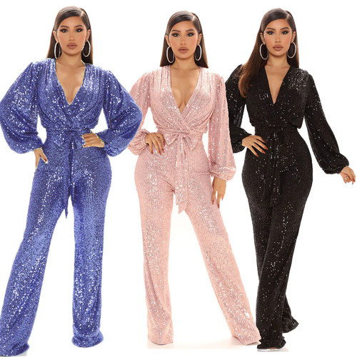 Femme pailleté deep col v - pailleté,