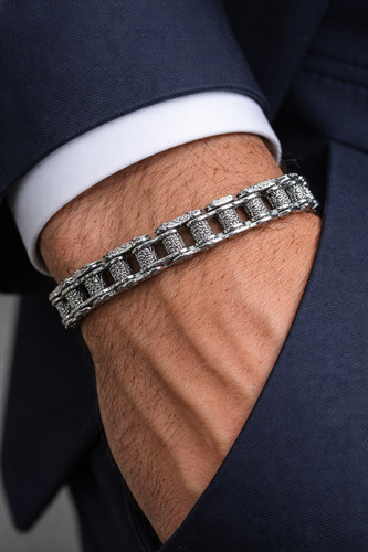 Bracelet chaîne moto - bracelet, argent