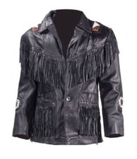 Hommes Cow-boy Noir Cuir de