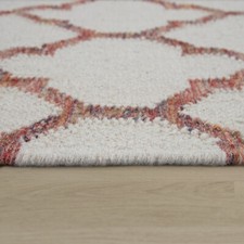 Tapis Salon Tissé Main Design Oriental Avec Franges Multicolore