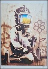 Banksy Gasmask Boy 50x35 CM