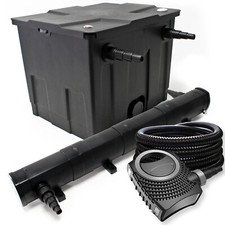 Kit Filtration Bassin Bio Filtre 12000l Stérilisateur UVC 72W Pompe Tuyau 25m