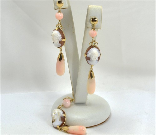 Parure 18kt avec camees - or,