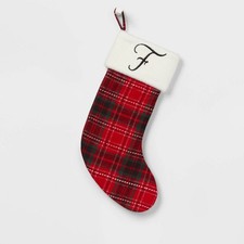 Lettre F Plaid Monogramme Stockage Wondershop Rouge Blanc Fausse Fourrure Noël
