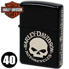 Harley Davidson Zippo HDP 40 Skull Logo 3 Side Ion Noir Occasion