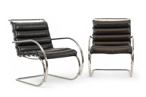Mid century black leather - mr,