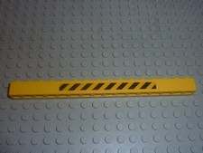 LEGO Brick 1 x 16 with Black and Yellow Danger Stripes Réf 2465pb04 Set 7243