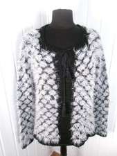 Gros pull noir longs poils blanc FORMUL Daniela T.5 44/46 Made in France