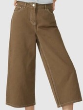 Jean Flare Large Crop 7/8ème Jupe Culotte Marron Kaki PRINCIPLES 40